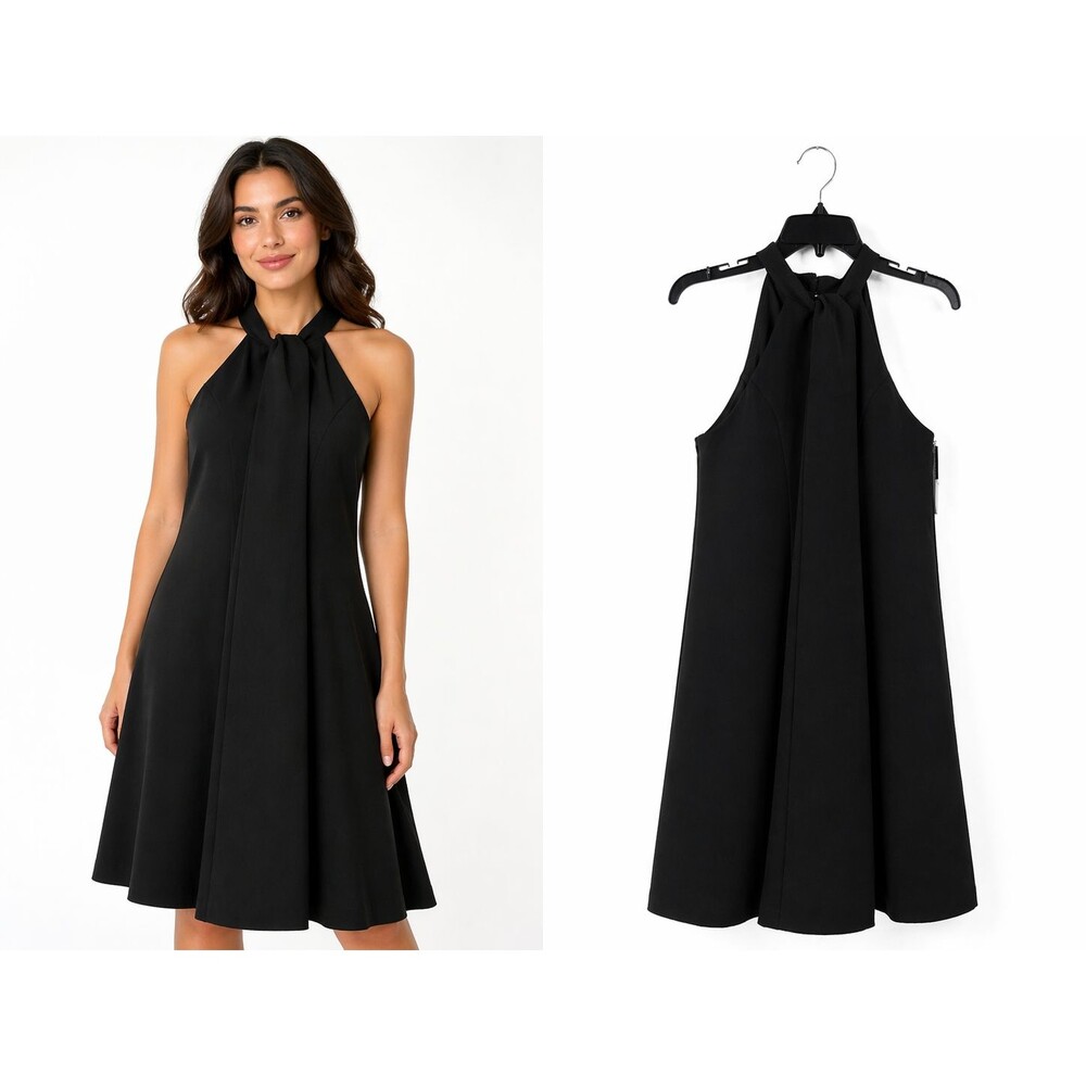 New Julia Jordan Mini Dress Size 6 Halter Swing Sleeveless Black